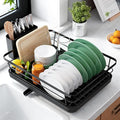 Kitsure Dish Drying Rack for Kitchen Counter, 12''W x 15.5''L, Black