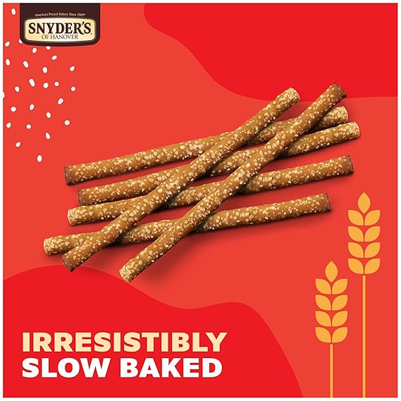 Snyder's of Hanover, Old Fashioned Pretzel Rods, 27 Oz Canister (Pack of 2)