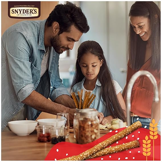 Snyder's of Hanover, Old Fashioned Pretzel Rods, 27 Oz Canister (Pack of 2)
