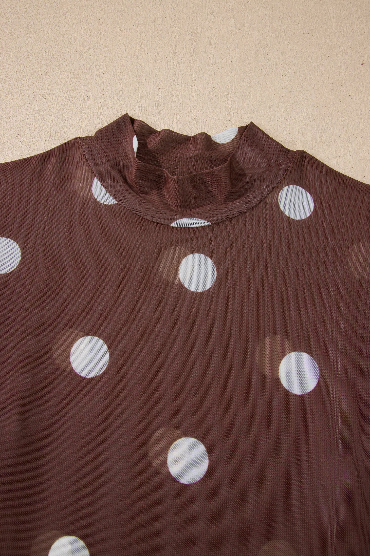 Polka Dot Mesh Long Sleeve Bodysuit