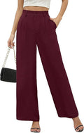 Women’s Straight Fit Pants – Comfortable Daily Wear Trousers-Maroon