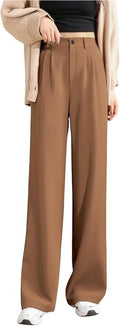 Women’s Straight Fit Pants – Comfortable Daily Wear Trousers-Brown